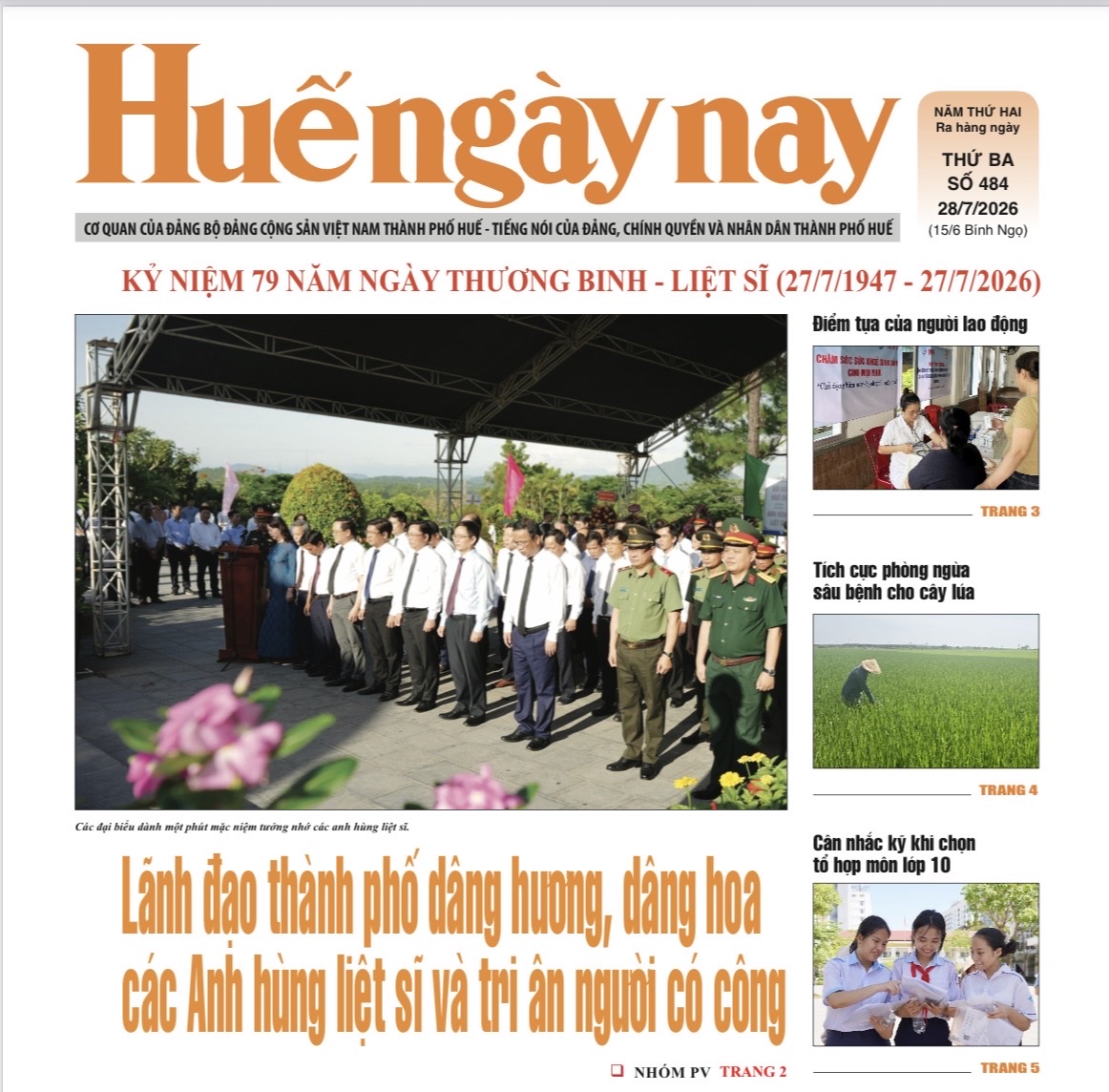 Đón đọc Huế ngày nay phát hành thứ Ba, ngày 28 7