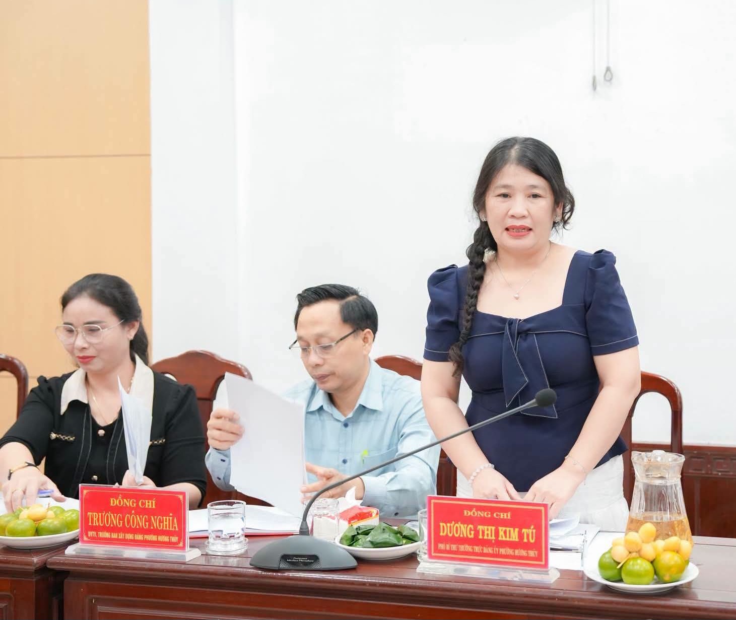 Ban Tuyên giáo và Dân vận Thành ủy làm việc tại phường Hương Thủy về công tác dân vận của chính quyền