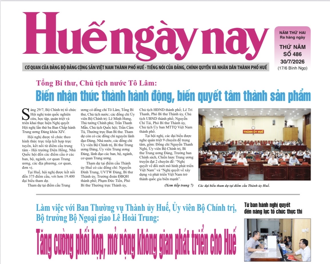 Mời đọc Huế ngày nay số 486, phát hành ngày 30 7