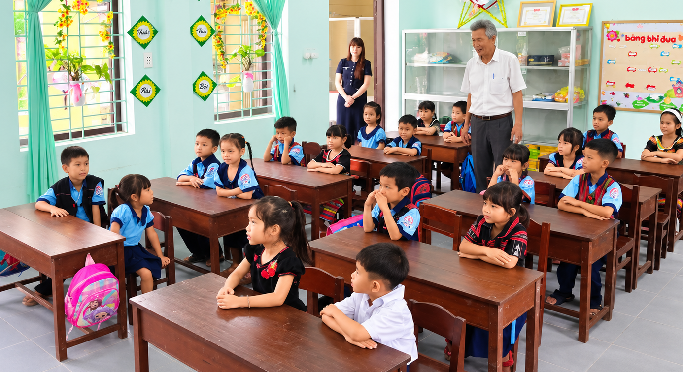 Kiểm tra dạy tăng cường tiếng Việt cho trẻ em dân tộc thiểu số trước khi vào lớp Một
