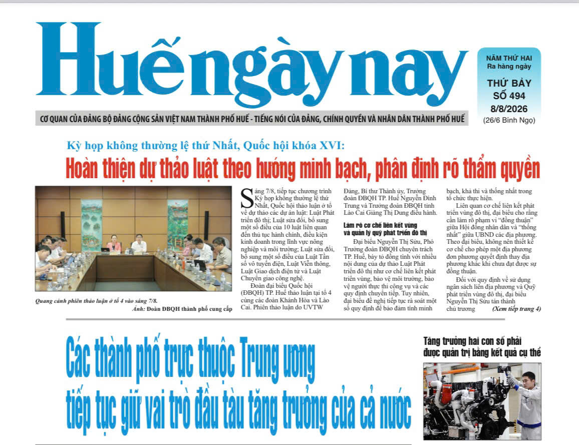 Mời đón đọc Huế ngày nay, số 494, phát hành ngày 8 8