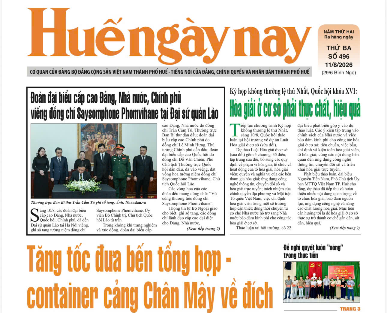 Mời đón đọc Huế ngày nay số 496, phát hành ngày 11 8