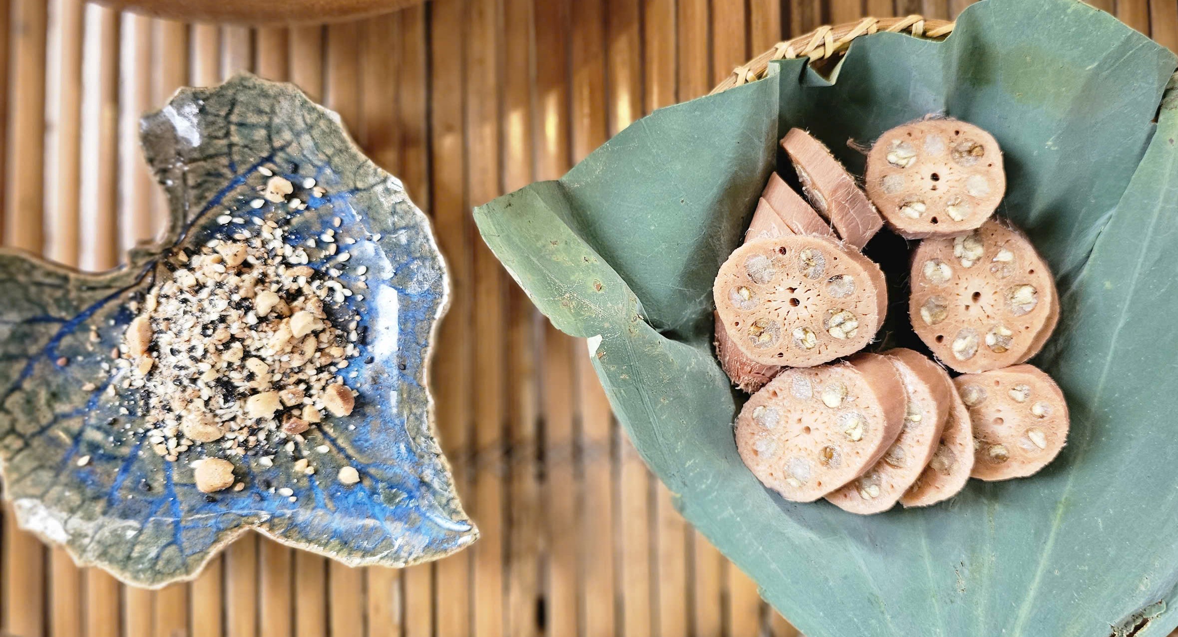 Công phu củ sen nhồi nếp đậu