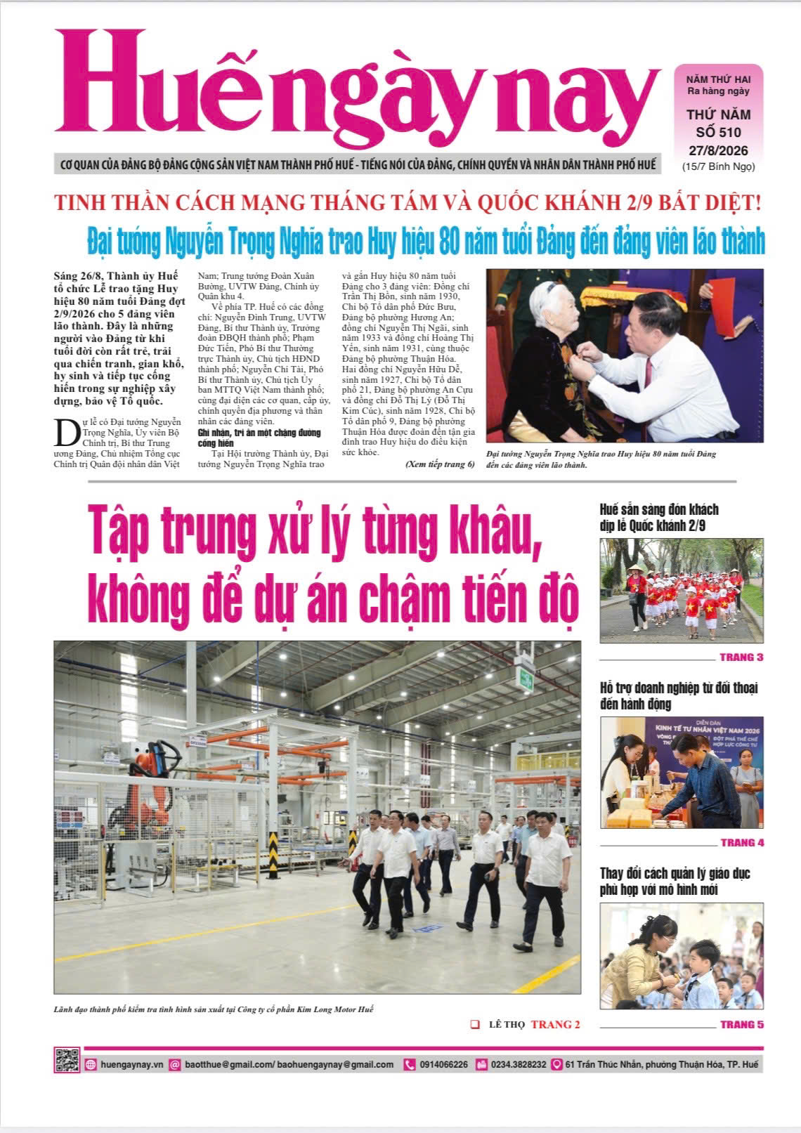 Mời đón đọc Huế ngày nay số 510, phát hành ngày 27 8