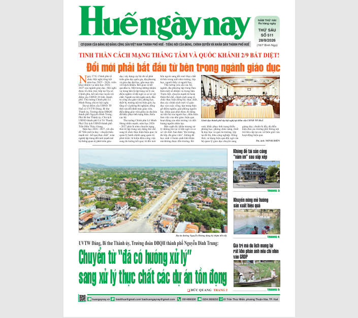 Mời đón đọc Huế ngày nay phát hành ngày 28 8