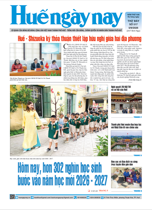 Mời đón đọc Huế ngày nay số 517, phát hành ngày 5 9
