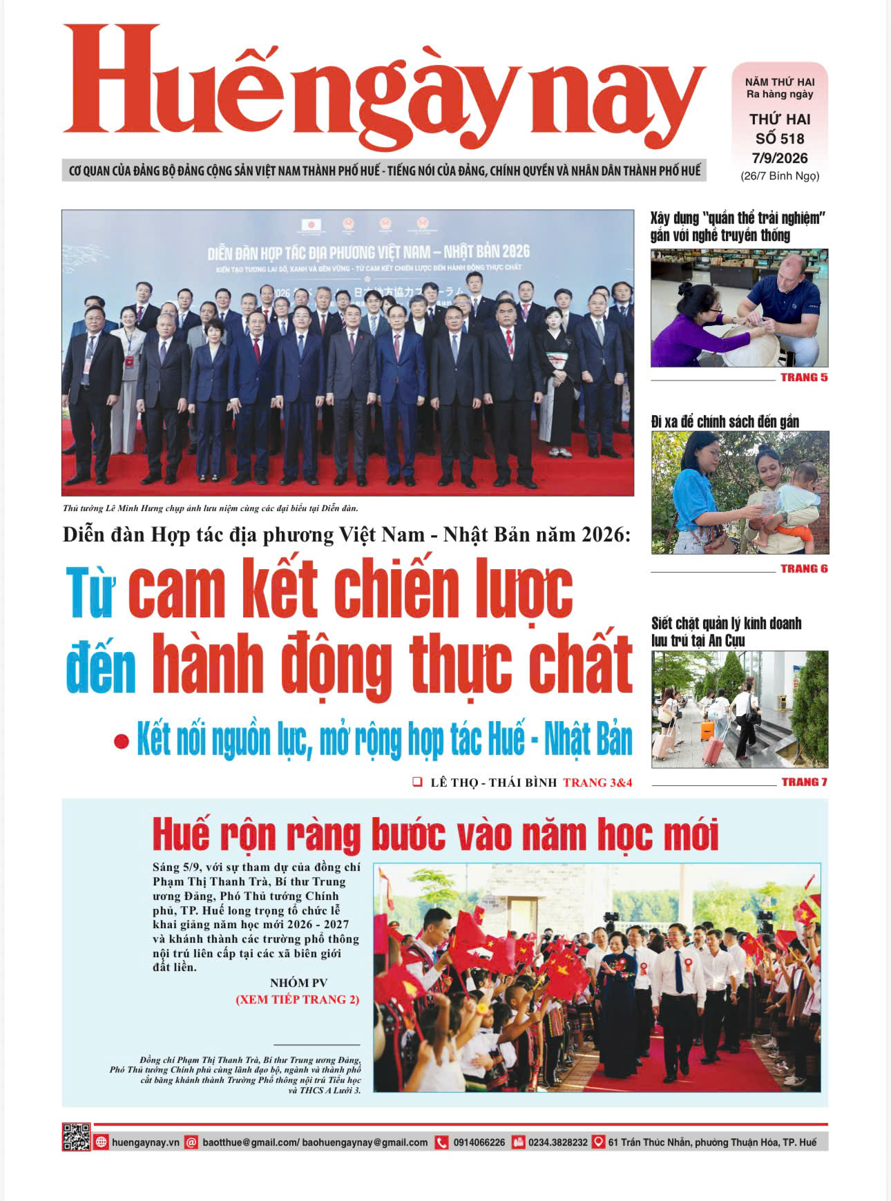 Mời đón đọc Huế ngày nay số 518, phát hành ngày 7 9