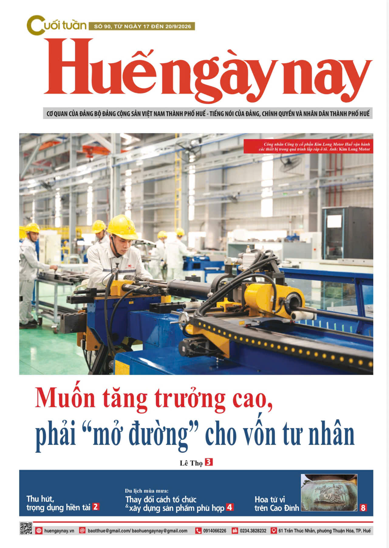 Mời đón đọc Huế ngày nay Cuối tuần số 90, phát hành ngày 17 9