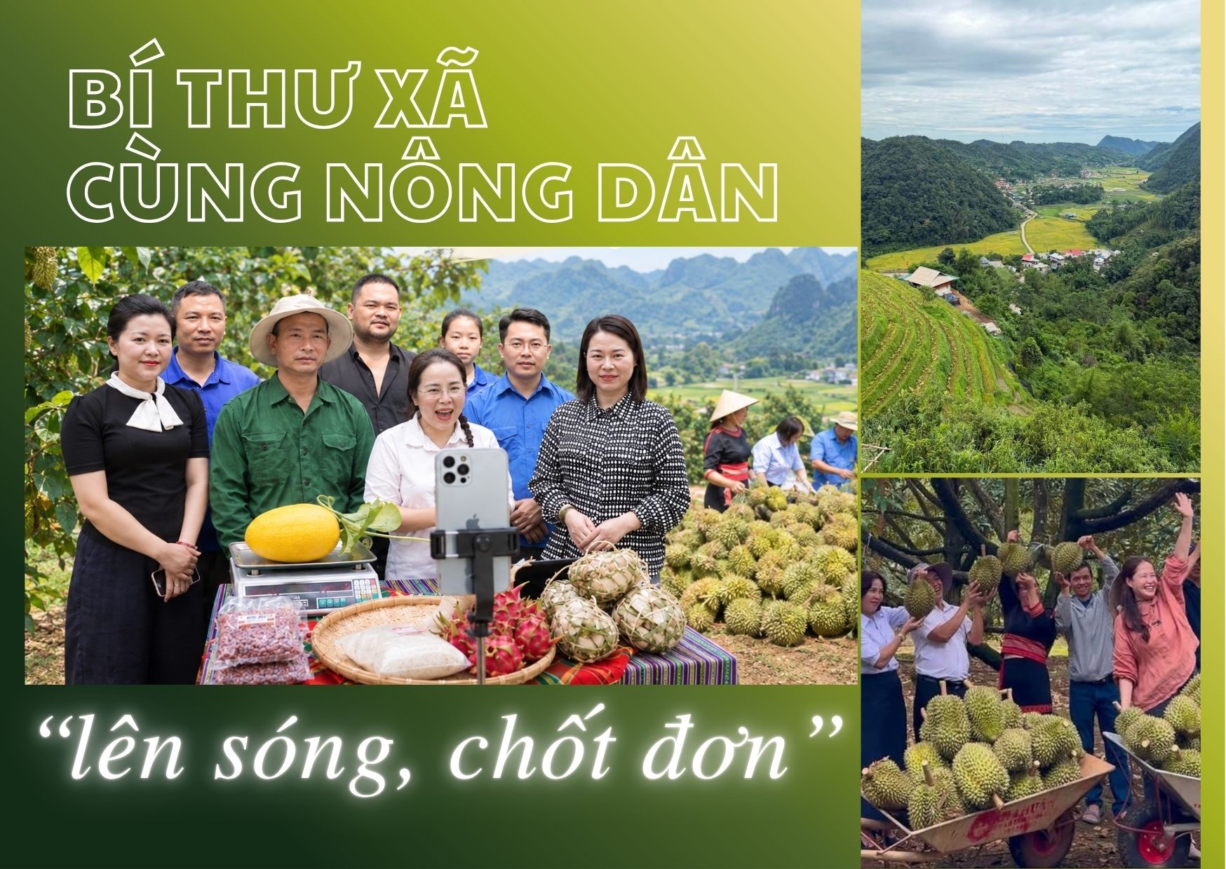 Bí thư xã cùng nông dân ‘lên sóng, chốt đơn’