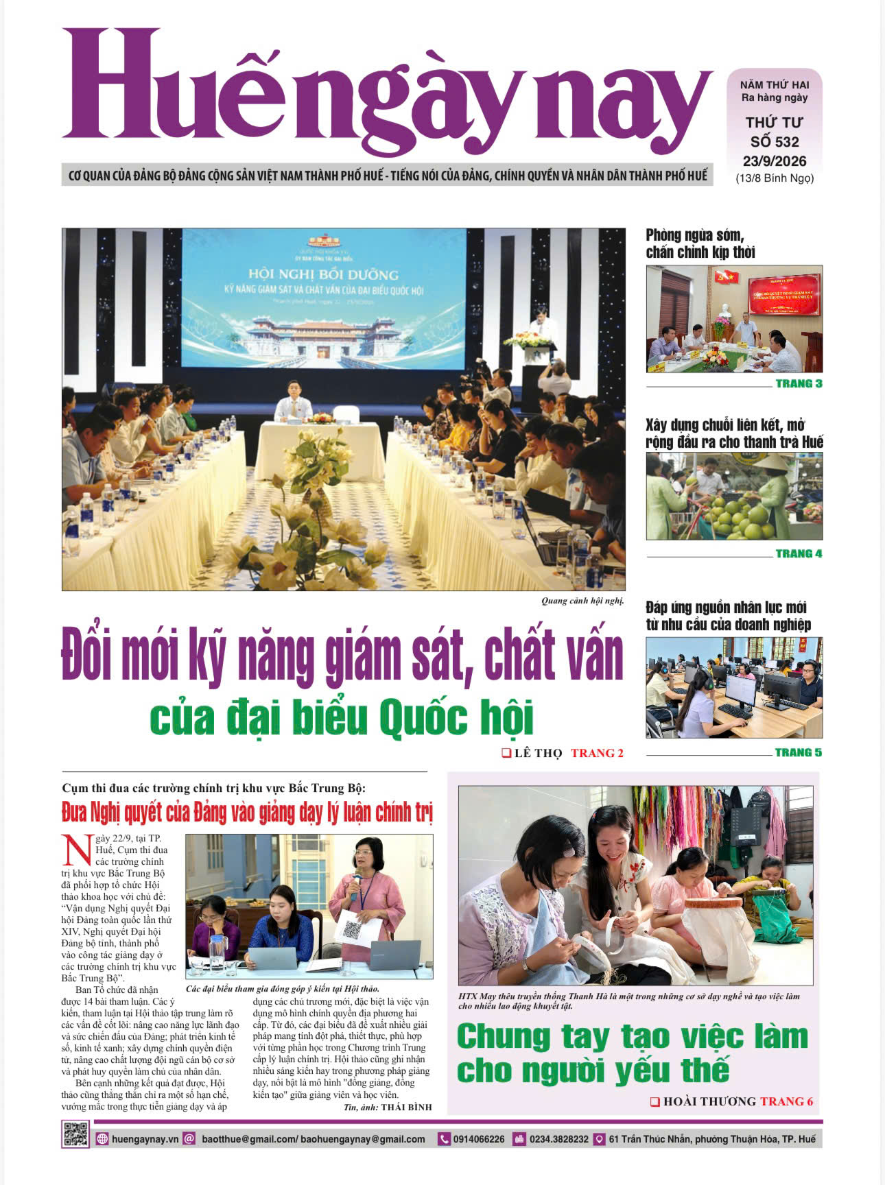 Mời đón đọc Huế ngày nay số 532, phát hành ngày 23 9