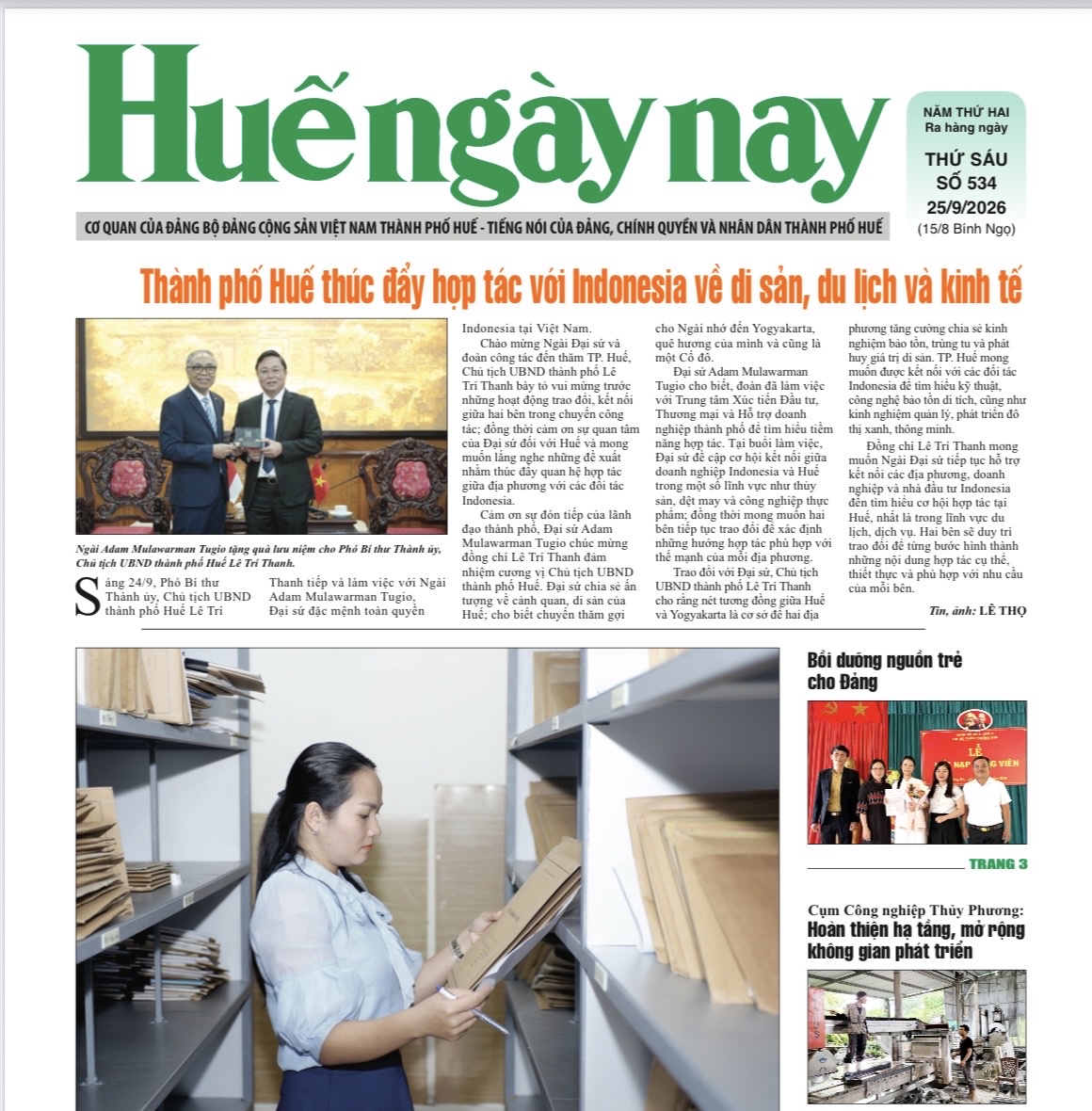 Mời đón đọc Huế ngày nay số 534, phát hành ngày 25 9