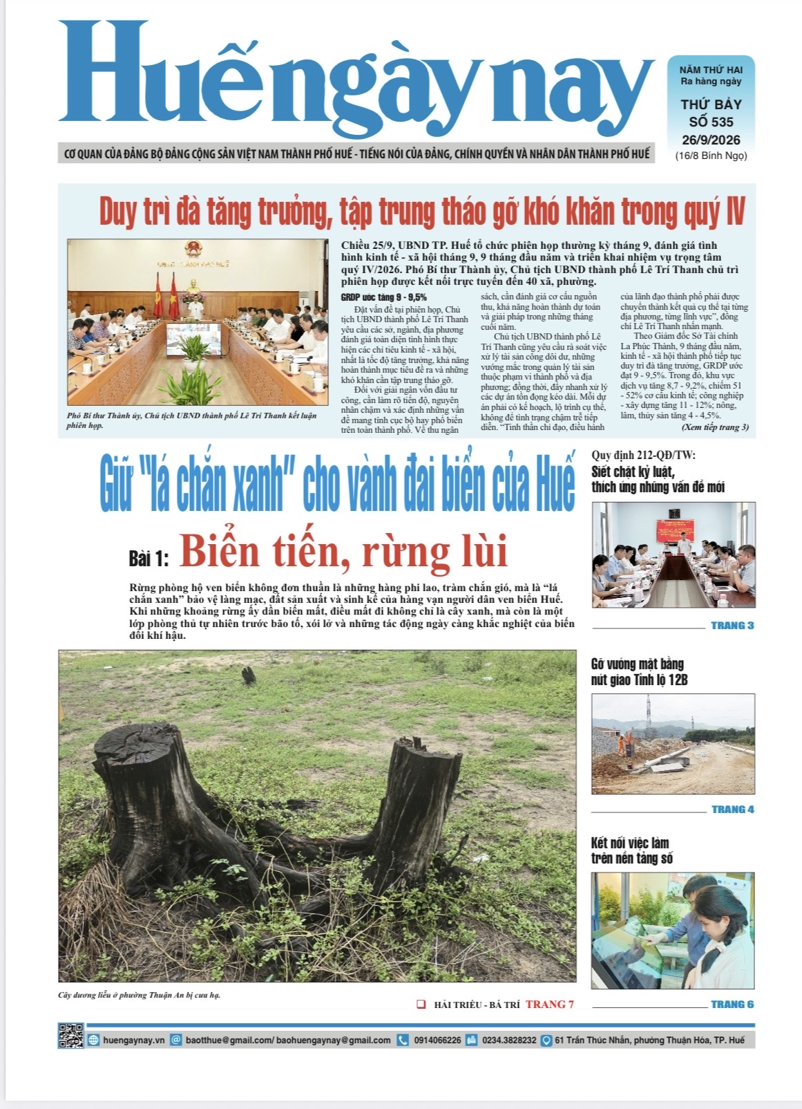 Đón đọc Huế ngày nay số 535, phát hành ngày 26 9