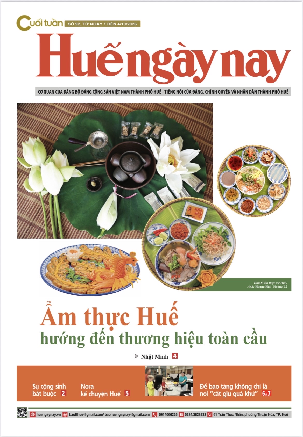 Đón đọc Huế ngày nay Cuối tuần số 92, phát hành ngày 1 10
