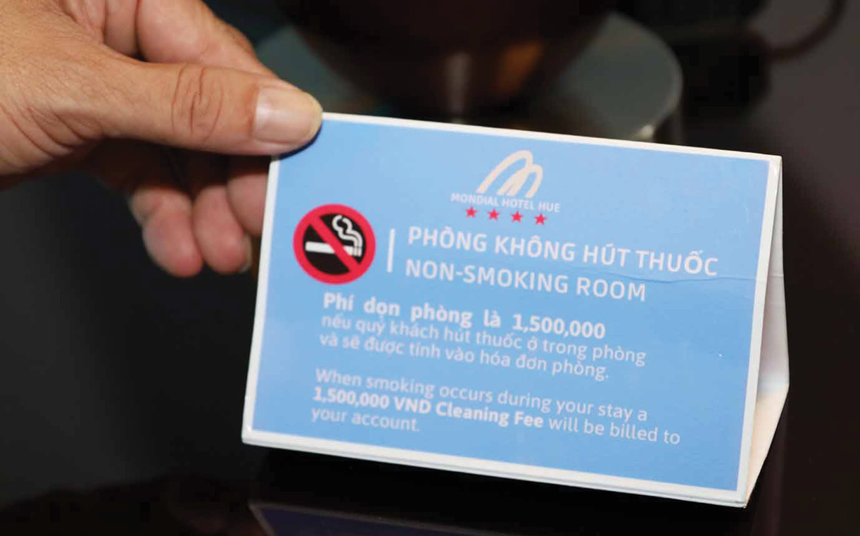 Giữ không gian lưu trú không khói thuốc