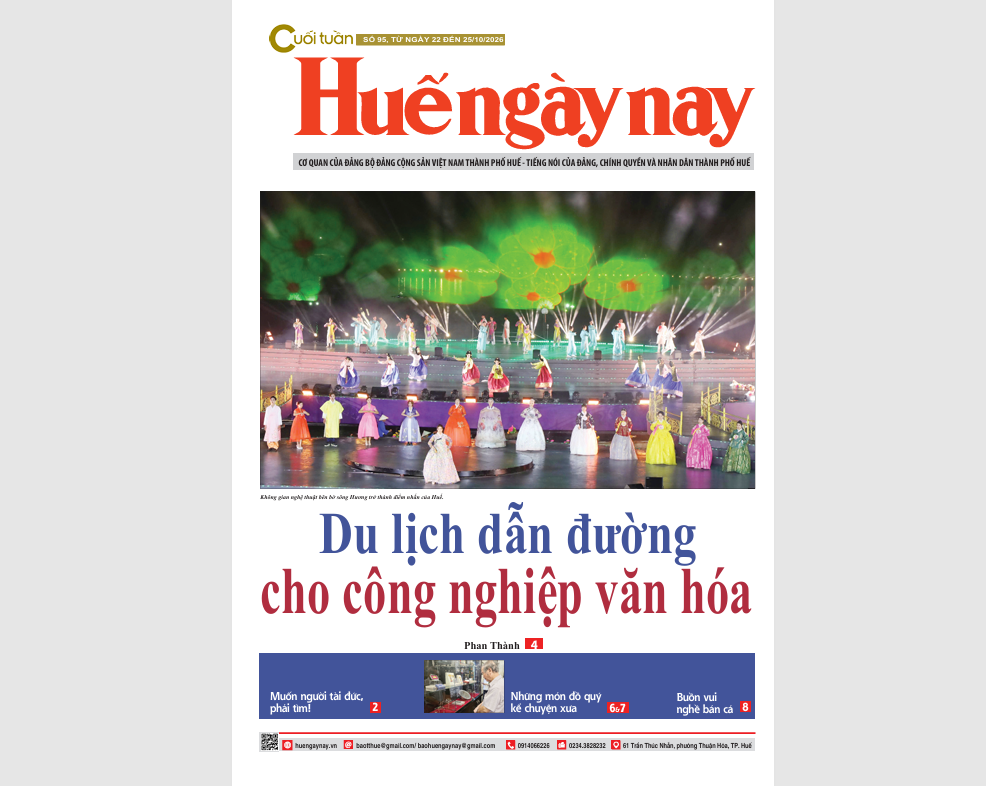 Đón đọc Huế ngày nay Cuối tuần số 95, phát hành ngày 22 10