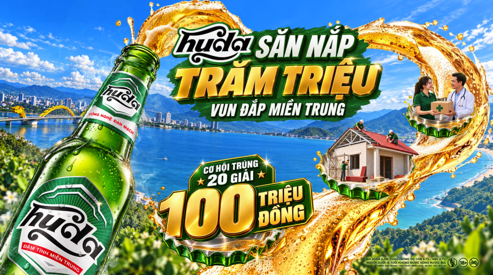 Khai mở Chiến thắng kép cùng bia Huda Khi niềm vui trúng lớn song hành cùng dựng xây quê hương miền Trung