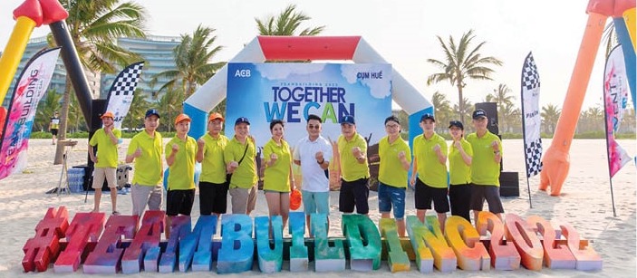 Excited with team building activities