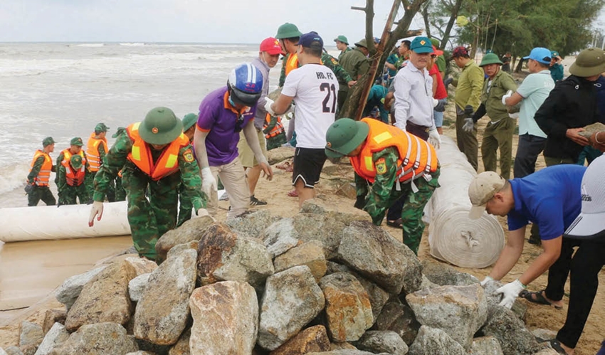 Racing against fierce waves