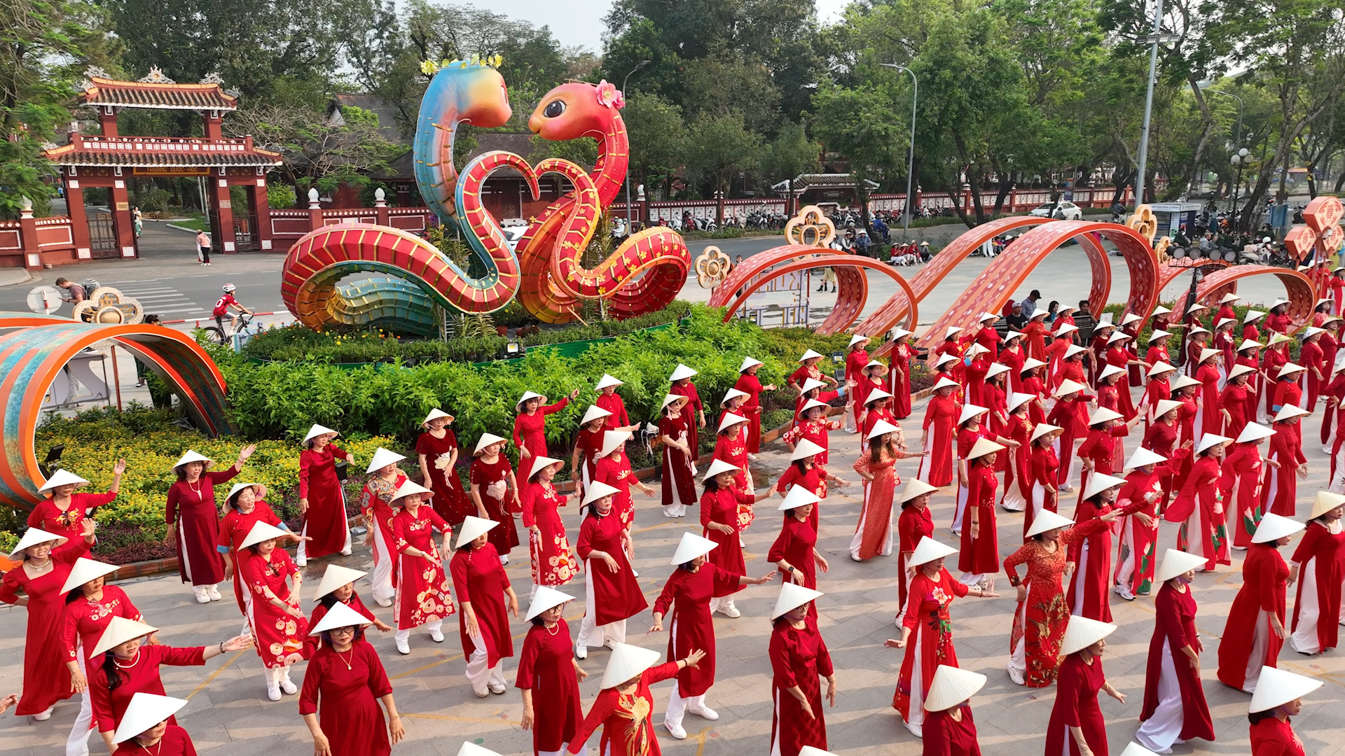 Graceful Ao dai going downtown
