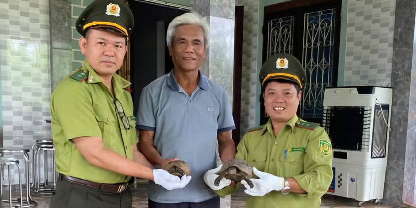 Receiving four rare wild animals