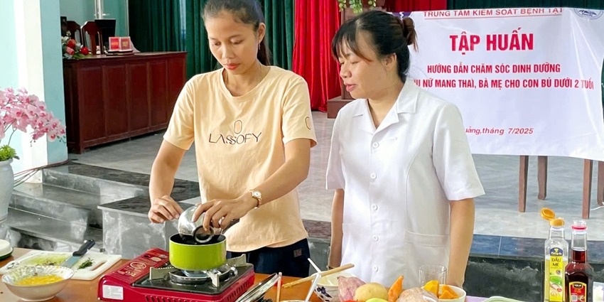 Nutrition care for pregnant women and mothers with children under two