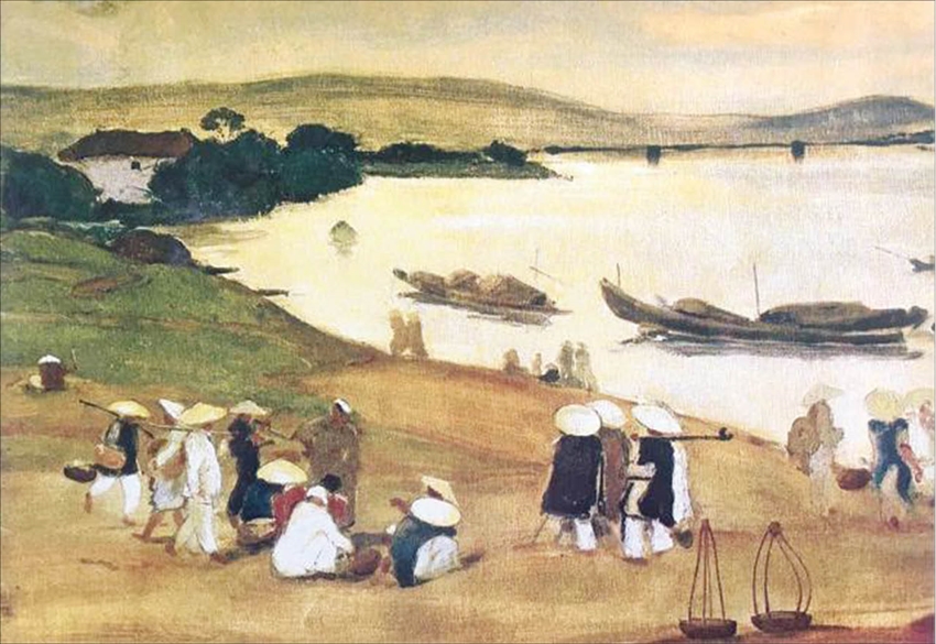 The Huong river in painting