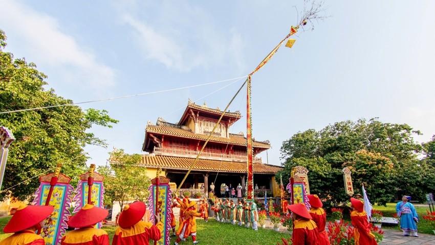 Traditional Rites of Taking Down New Year Neu Pole and Opening New Year Seal