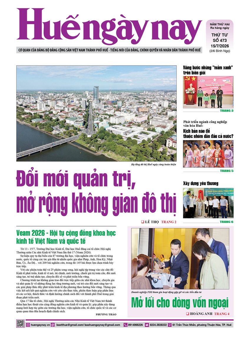 Hue Today issue No 473, released on Wednesday, July 15th, 2026, is now available