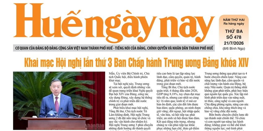 Hue Today Issue No 478, published on Tuesday, July 21st, is now available