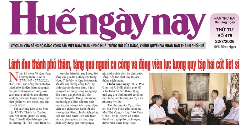 Hue Today, Issue No 479, published on July 22, 2026, is now available