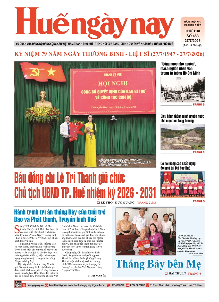 Hue Today Issue No 483, released on Monday, July 27th, 2026, is now available