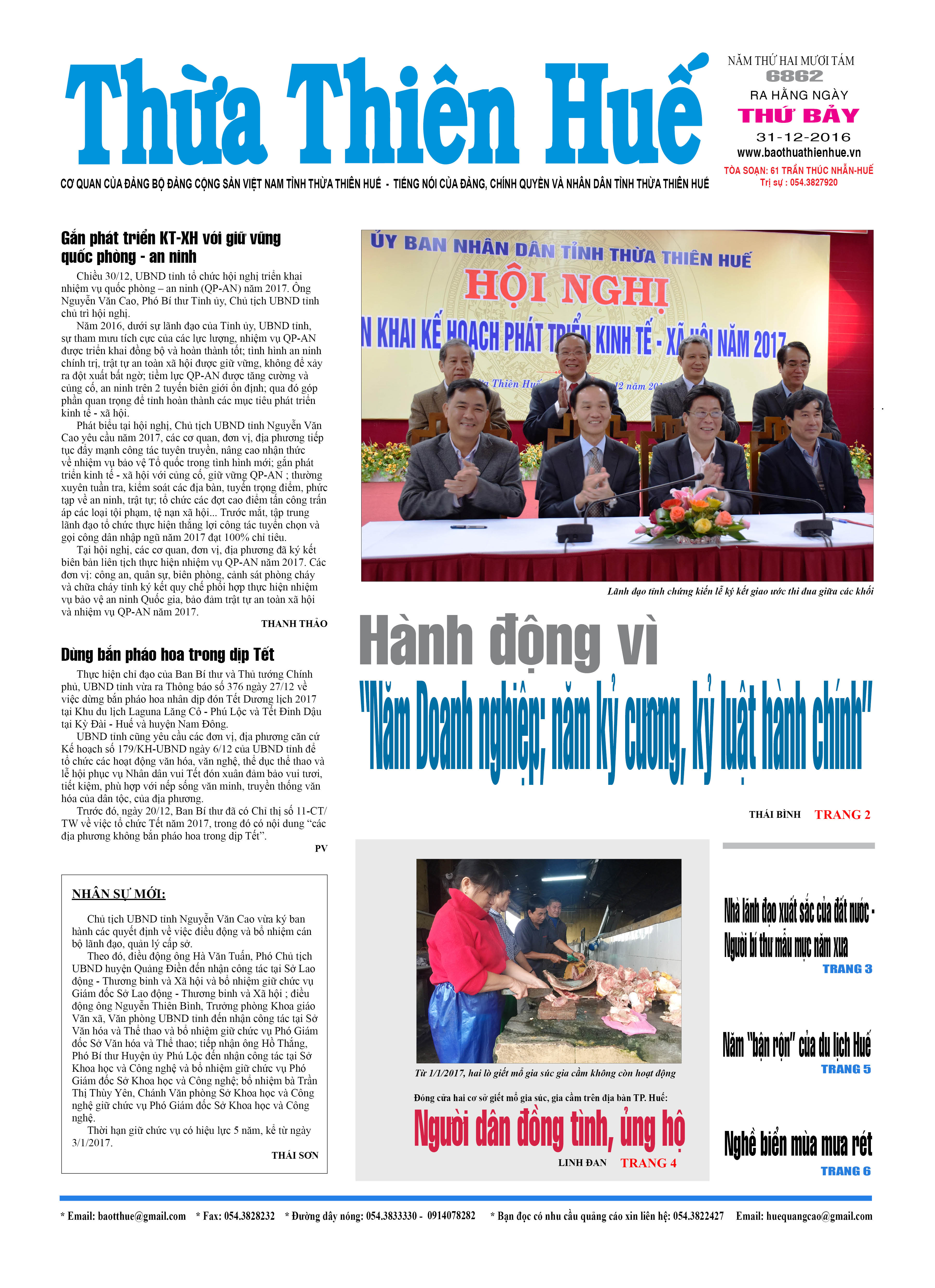 Thứ bảy 31-12-2016