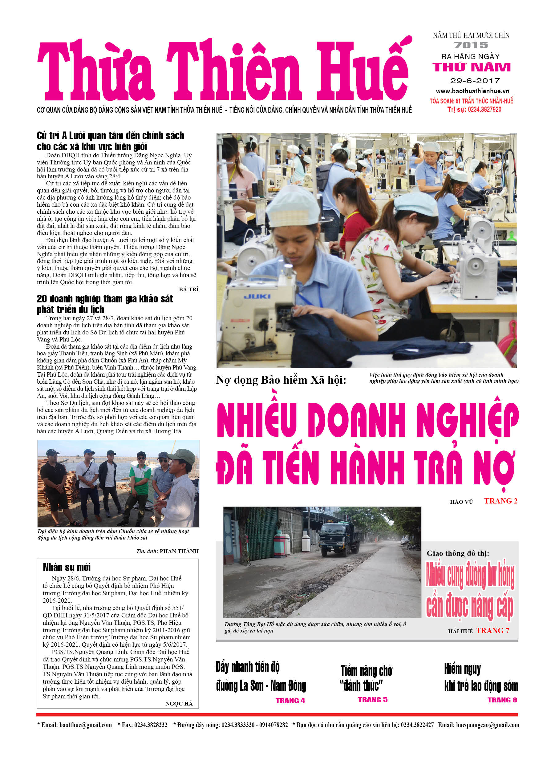 Thứ năm, 29/6/2017