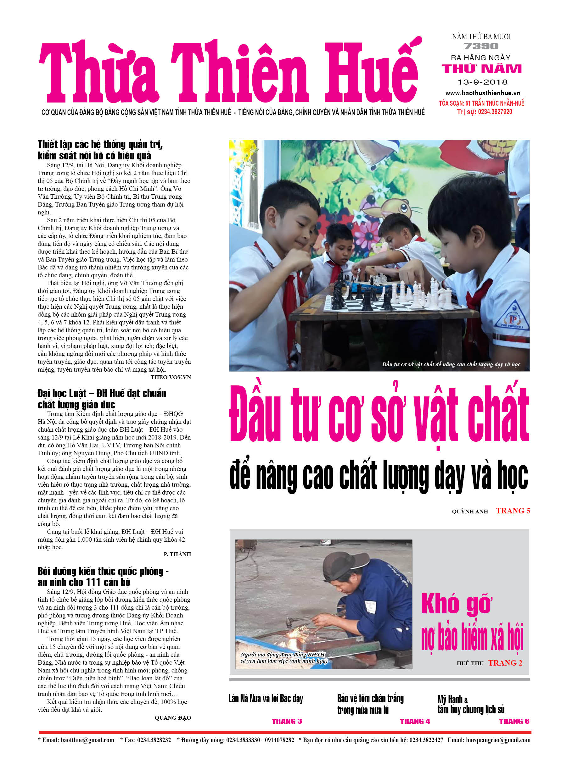 Thứ năm, 13/9/2018