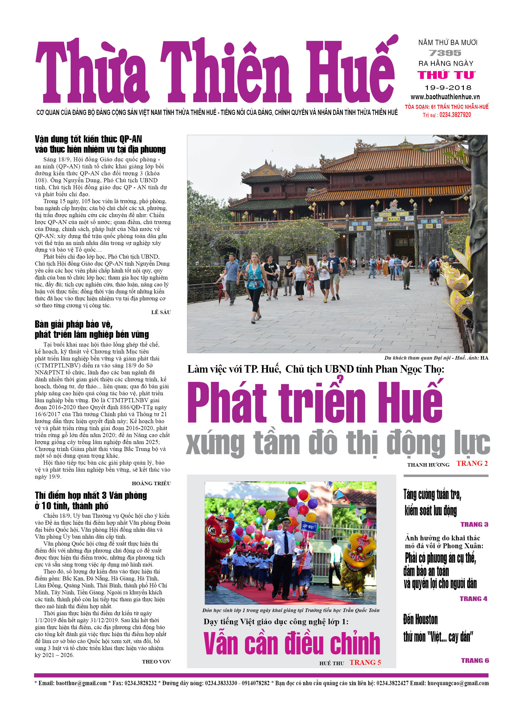 Thứ tư, 19/9/2018