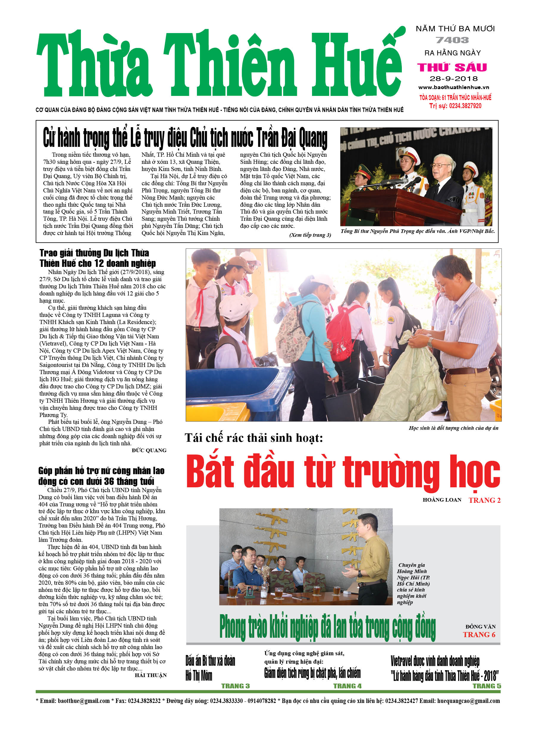 Thứ sáu, 28/9/2018