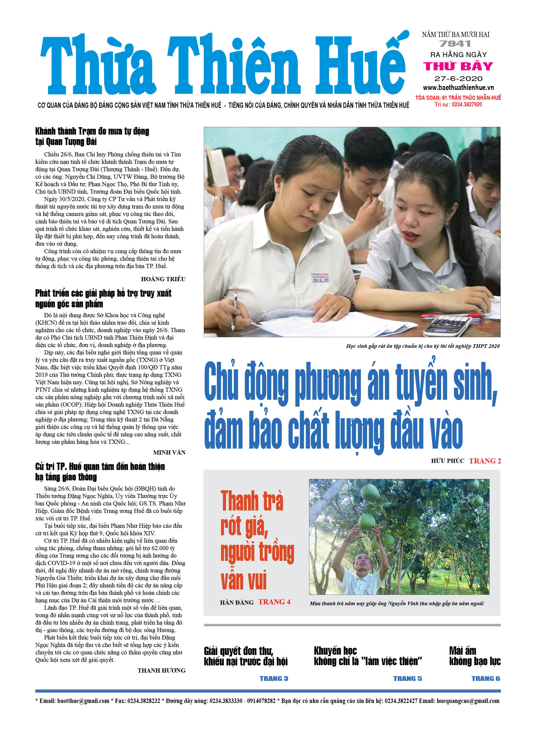 Thứ bảy, 27/6/2020