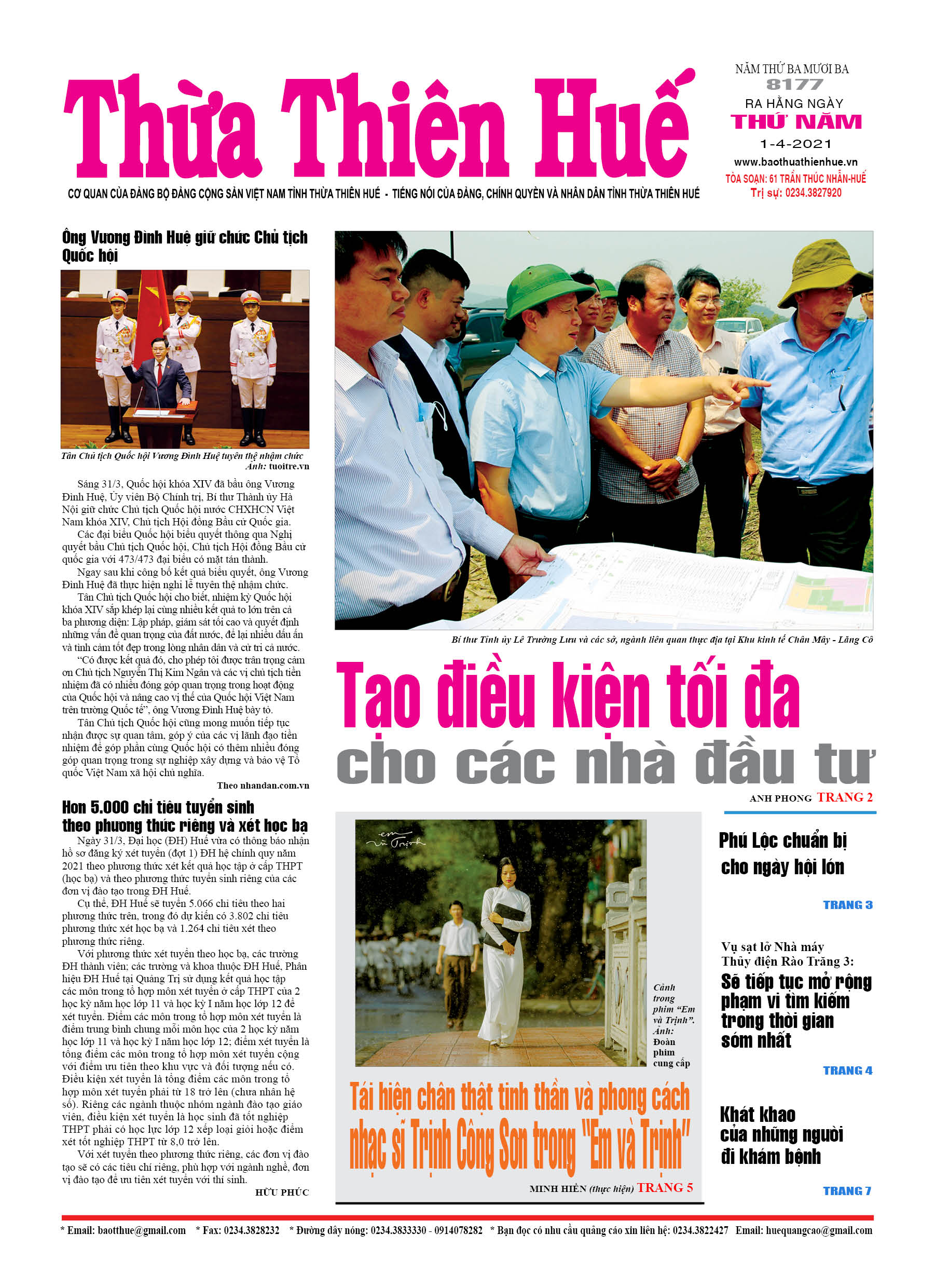 Thứ năm, 01/4/2021