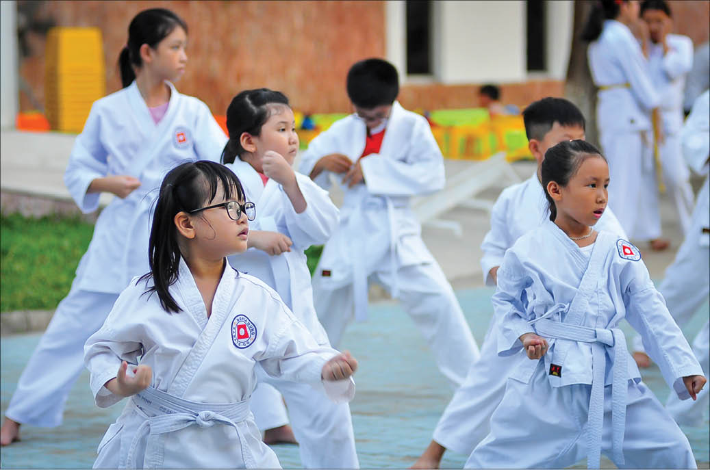 Being strong at martial art class