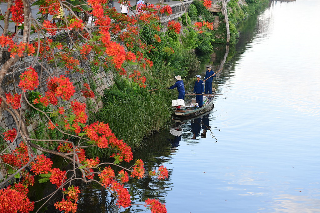 Cleaning the Huong river