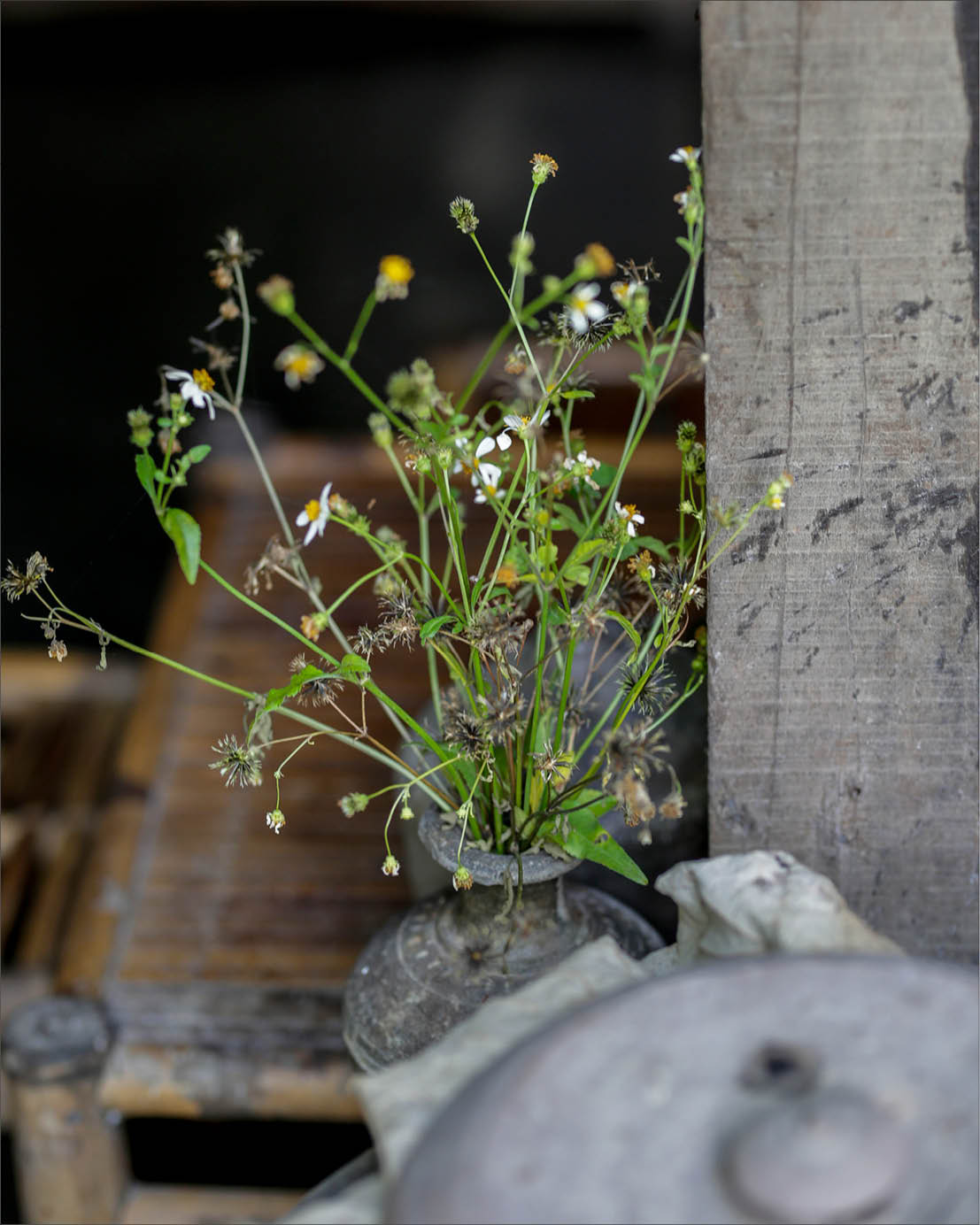 The wildflowers make the space simpler and more familiar