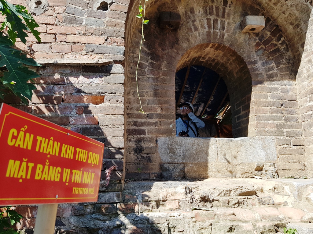 A sign was erected nearby by Hue Monuments Conservation Center