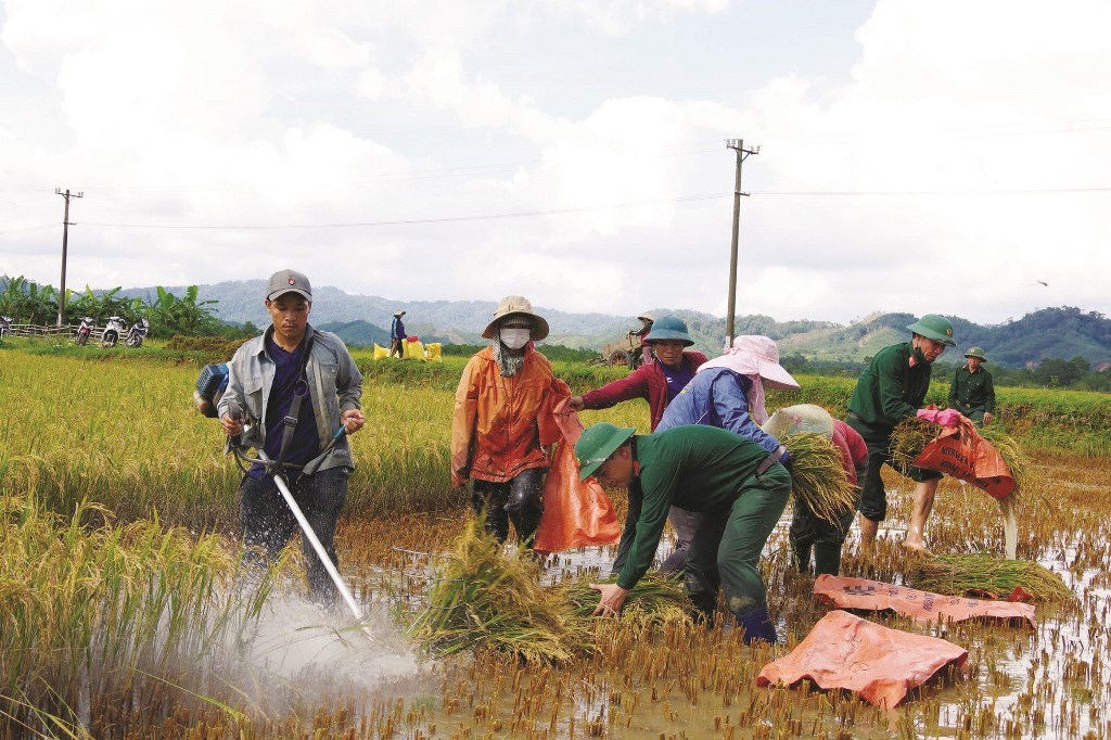 Soldiers and people on a same field