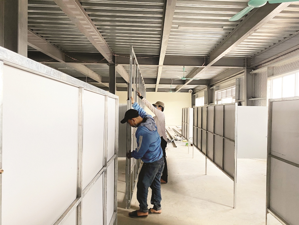 Lighting and fan systems have been installed