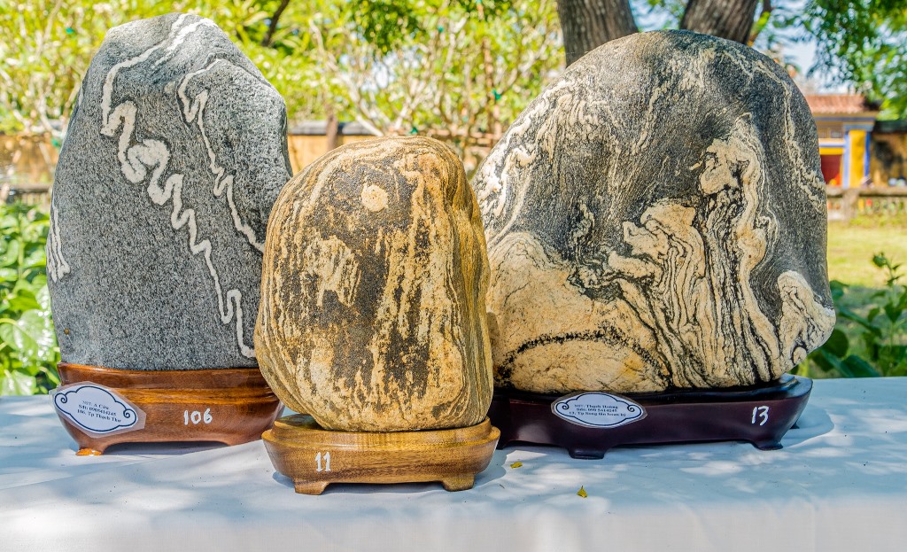The ornamental stone works are unique in design and color