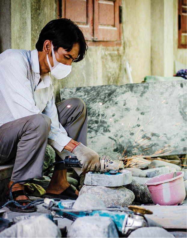Stages of shaping the stone
