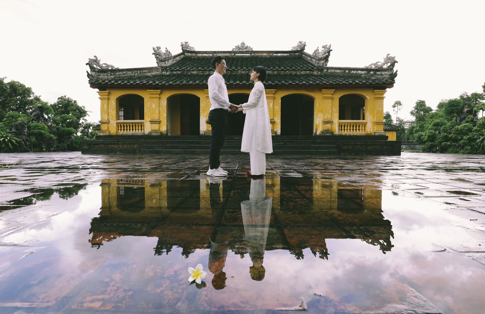 The beautiful Truong Sanh Palace after the rain