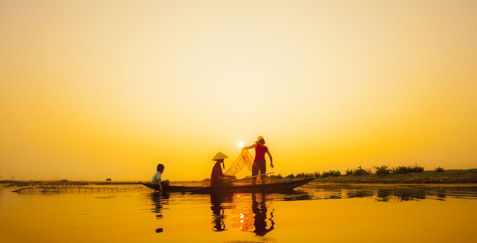 Colors of Chuon Lagoon in the early morning