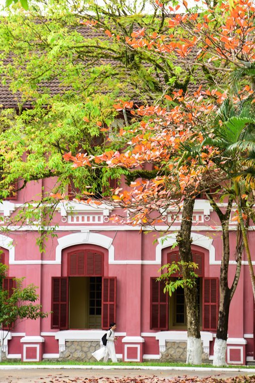 A Hai Ba Trung schoolgirl in an Autumn day