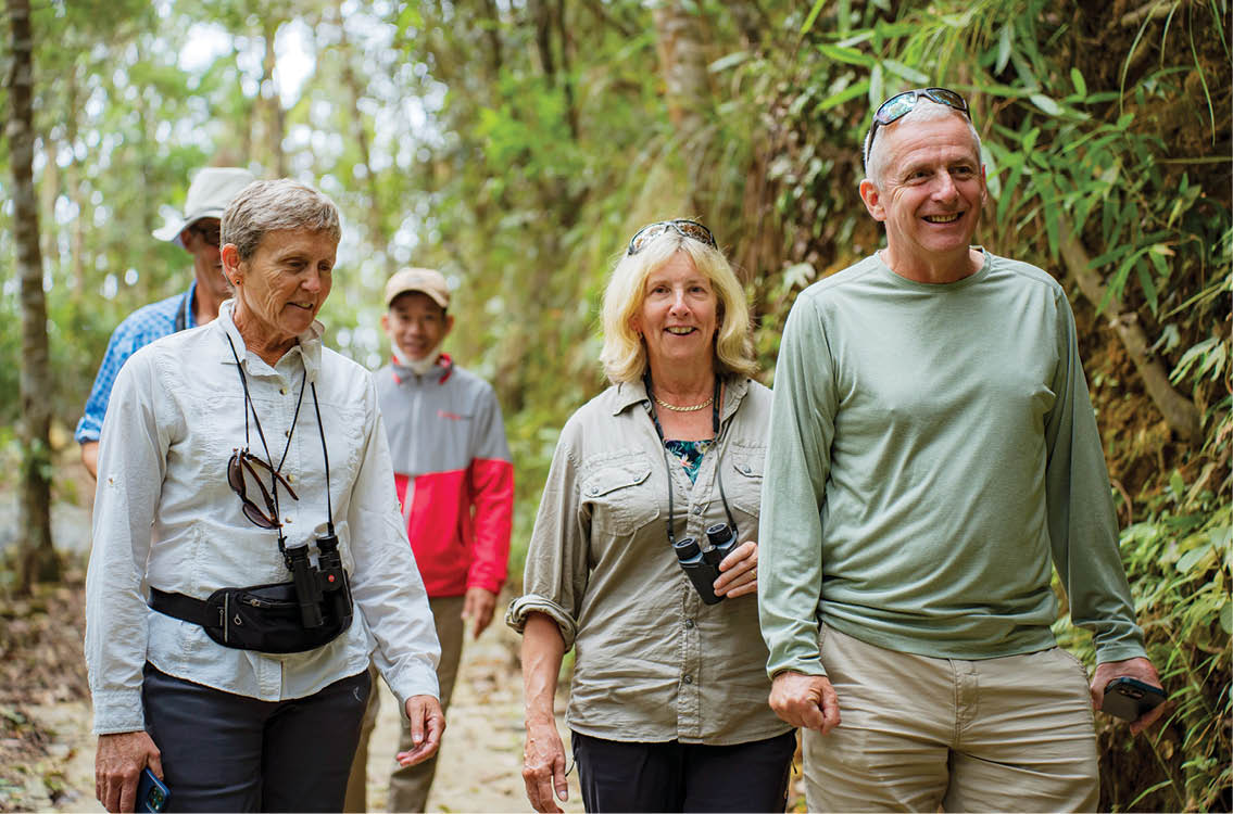 Tourists visiting Bach Ma mountain